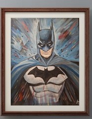 Batman In Action Stretched Canvas 8×10 Painting
