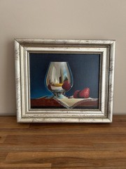 Stanley Maxwell Brice Reflective Surrealist Still Life Painting Oil Canvas 1976