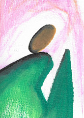 ACEO ATC CARD «Megaliths 5» REASOR Original Abstract Painting 2.5×3.5