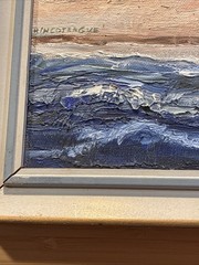 VTG Chincoteague Island Original Oil Painting 1980 Lighthouse Beach OceanSigned