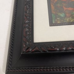 Abstract Reverse-Painted Glass Painting Liquid Pour Framed Art 12×14”