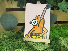 ACEO – Orange Frog by InAPandaSuitArt – 2.5 in x 3.5 in – mixed media