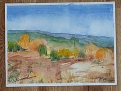 ALICE GUZMAN ORIGINAL WATERCOLOR PAINTING 9″ X 12″ NEW MEXICO ARTIST 1980’S
