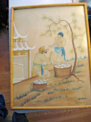 Vtg Frank Kriesche Jr. House of Baldwin Watercolor The Traders about 24″T x 18″W