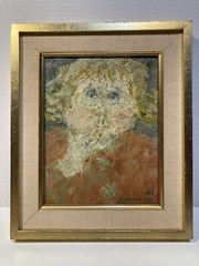 HENRI LACHIEZE REY LISTED FRENCH MODERNIST 1961 PORTRAIT MANNER OF CHAIM SOUTINE