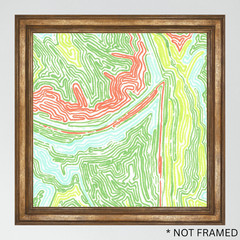 ‘Flora in Green 5′ Reasor Original Abstract Painting Acrylic 6×6 SHLERM ARTS