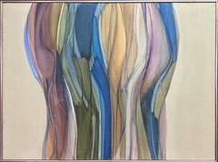 Original Becker Abstract Oil Painting 30×40 Modern Color Field Mid Century Frame