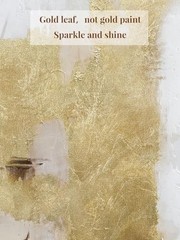 2 Piece Gold and Neutral Abstract 20″ x 28″ x 2 Panels Framed Gold Diptych 4
