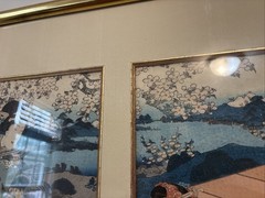 1830’s Kunisada Antique Japanese Woodblock Print Ukiyo-e Kimono Triptych 38”x22”