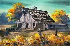 Watercolor Painting “Rock City Barn Tennessee ” Signed Dick Day 1976