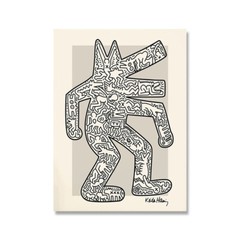 Keith Haring Style Art Painting Canvas Minimalist Abstract Wall Art 15.75″x23.5″