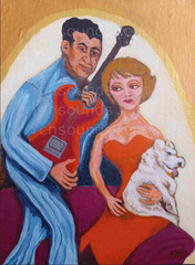 Original 9″x12″ portrait acrylic painting on paper, signed
