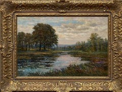 Listed Artist Robert Ward Van Boskerck Signed Original O/C “Lily Pond” C. 1895
