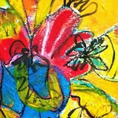 ORIGINAL FLOWERS ART ABSTRACT FLOWERS PAINTING MODERN ART HOME DECOR 12″ #A223