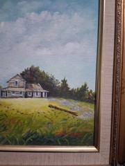 Original Oil Painting 8×10 Farm House by B. Thurmond Signed