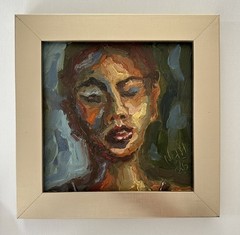 Original Abstract Oil Painting Woman Portrait Art