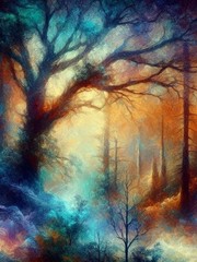 Mystic Forest Scene 10 PRINT Collection ACEO ATC