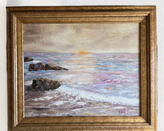 Stuart KAUFMAN (American 1926-2008) Oil On Carton Board Seascape Dated 1962