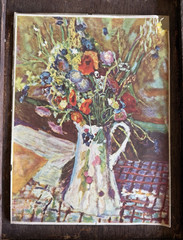 Framed Floral Still Life Painting Flowers in Vase – Single Piece Art