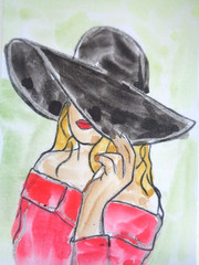 ACEO Women In Fashion – FASHION GIRL Painting ART