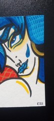 Tiny Art Club OOAK Abstract Alt Girl Art By ESS22, 3.5 x 2.5 in., Unframed