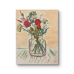 UNFRAMED Vase Of Flowers Original painting on Сanvas wall-art signed