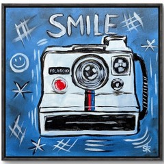 Original Hand Painted Old Camera 14×14 Canvas Acrylic Expressionist Photography