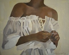 African American Woman 8×10 original oil painting on Linen canvas board
