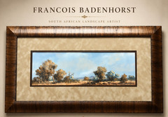 Francois Badenhorst Oil Landscape Panoramic S . Africa Sign Framed Bushveld Art