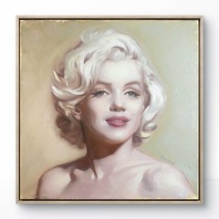 Original Oil Painting Canvas Marilyn Monroe 23x23in Figurative Expressionism