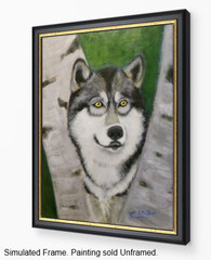 Original Acrylic Painting Timber Wolf 9×12 Animal Dog Wildlife Wall Art Signed