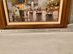 Artist Palsey Oil Painting Vintage Street Paris France Arc de Triomphe