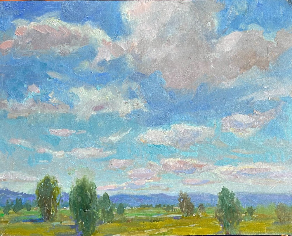 Montana valley original landscape impressionism art 16 x20