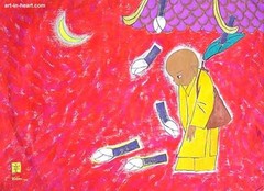 Quang Cong Nguyen BUDDHISM ACT OF COMPASSION orig born 1962UIA 18 x26in USA