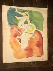 Isaiah Zagar Art Water Color Original Art “a Rabbit Ran Across The Path … Phila