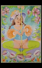 Erotic, large watercolor 50 x 70 cm, «Flair du Printemps», Lovely Lisa Art.