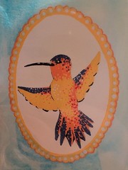 ACEO Original Painting hummingbird Acrylic On Paper 2.5×3.5, by S. Slider