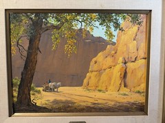 June Wagoner – Oil Painting – Canyon De Chelly Arizona – Navajo Family in Wagon