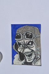 ACEO Original Acrylic Eddie Iron Maiden 2 Original Art not a print
