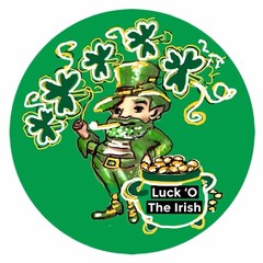 Unique Round ACEO CARD Mini Art LUCK O THE IRISH Good Luck Token