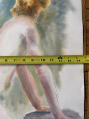 Vintage Watercolor Painting Blonde Man Peter Feldman Gay Int 14.5 x 21.5 1982