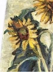 M. Miyasaka 1953 Vintage Botanical Still Life Sunflowers /~12 x 16”/Unframed