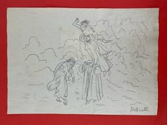 Sandro Botticelli Drawing on paper (Handmade) signed and stamped