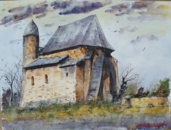 Original Painting in Watercolor «Forgotten Past » 15″x 11″ NOT A PRINT