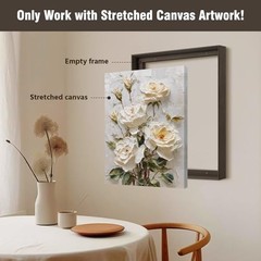 Canvas Floater Frame for 11×14 Art Print Oil Paintings, 11×14″ Walnut Woodgrain