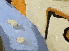 Abstract Landscape Blues Browns Unique Oil Painting 11×14 Aldo Cherres Art