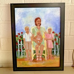 Abstract Acrylic Painting on Canvas Panel 9″ x 12″ OOAK A Mother’s Love
