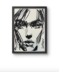 Original Abstract Face portrait Painting 9×12 paper Modern Wall Art Home Decor