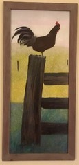 ORIGINAL SIGNED OIL PAINTING “BARNYARD VIEW” 33 1/4” X 15 1/2” CUSTOM FRAMED