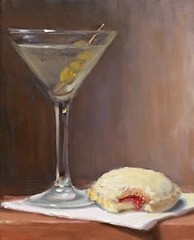 Martini & Uncrustable 18×24 NOAH VERRIER Still life oil painting, Signed print